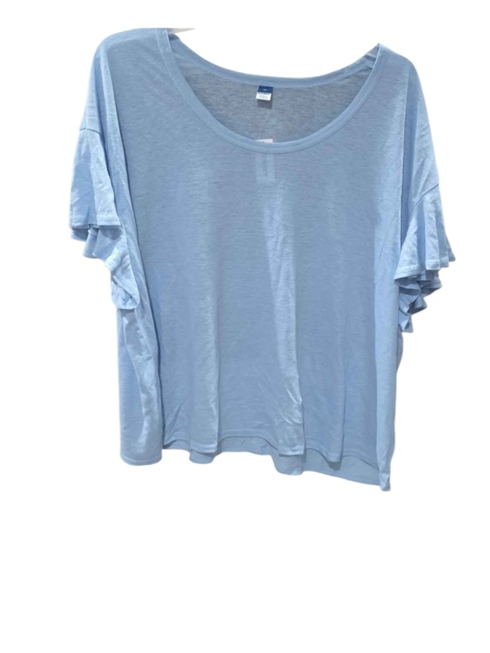 Light Blue Ruffle Sleeve Women's Top 3X